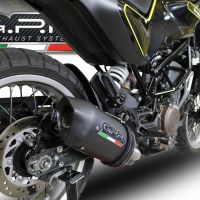 Exhaust compatible with Husqvarna Svartpilen 401 2018-2019, Furore Evo4 Nero, Slip-on exhaust including removable db killer and link pipe 