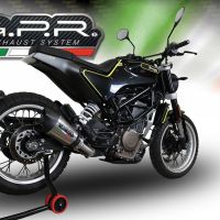 GPR exhaust compatible with  Husqvarna Svartpilen 401 2018-2019, GP Evo4 Titanium, Slip-on exhaust including removable db killer and link pipe 