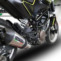 GPR exhaust compatible with  Husqvarna Svartpilen 401 2018-2019, GP Evo4 Titanium, Slip-on exhaust including removable db killer and link pipe 