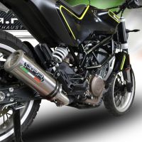 GPR exhaust compatible with  Husqvarna Svartpilen 401 2018-2019, M3 Titanium Natural, Slip-on exhaust including removable db killer and link pipe 