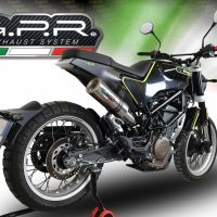 Exhaust system compatible with Husqvarna Svartpilen 401 2018-2019, M3 Inox , Homologated legal Mid-full system exhaust, including removable db killer and catalyst 