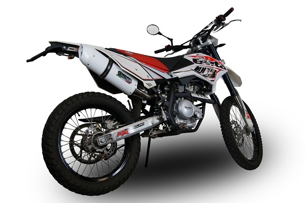 Beta RR 125 Enduro Lc 4t 2010-2018, Albus Ceramic, Slip-on exhaust including removable db killer and link pipe 