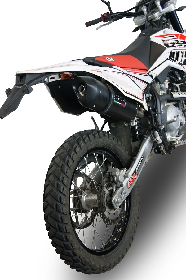 GPR exhaust compatible with  Beta RR 125 Enduro Lc 4t 2010-2018, Furore Nero, Slip-on exhaust including removable db killer and link pipe 