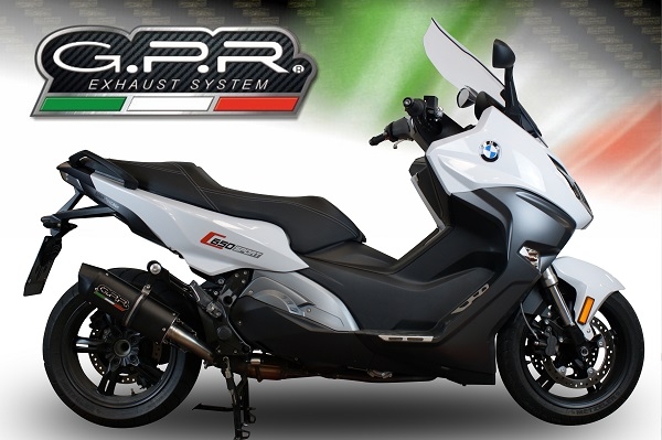 Bmw C650 Sport 2016-2020, Furore Evo4 Nero, Slip-on exhaust including removable db killer and link pipe 