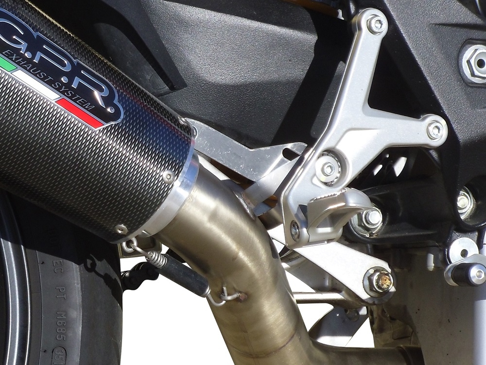 Exhaust system compatible with Mv Agusta F3 800 2021-2023, GP Evo4 Poppy, Homologated legal slip-on exhaust including removable db killer, link pipe and catalyst 