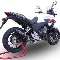 GPR exhaust compatible with  Honda CB400X 2013-2015, Furore Nero, Slip-on exhaust including removable db killer and link pipe 