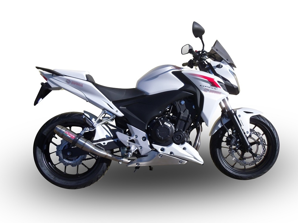 Honda CB400F 2013-2015, Deeptone Inox, Slip-on exhaust including removable db killer and link pipe 