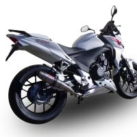 Honda CB500F 2021-2024, Deeptone Inox, Slip-on exhaust including removable db killer and link pipe 