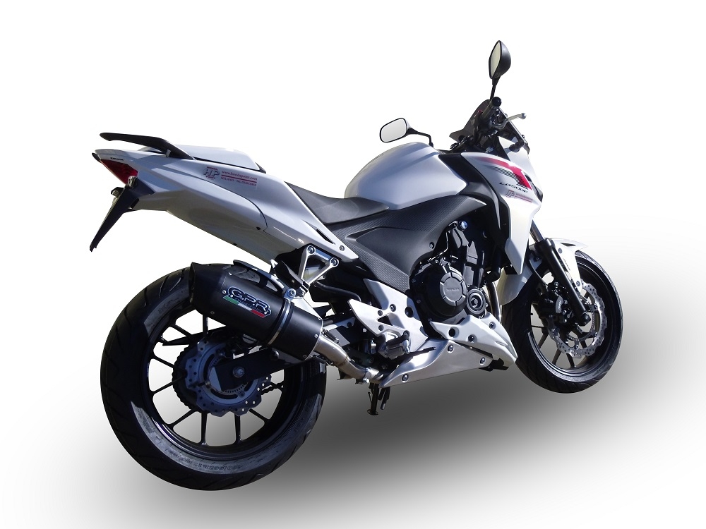 Honda CB400F 2013-2015, Furore Nero, Slip-on exhaust including removable db killer and link pipe 