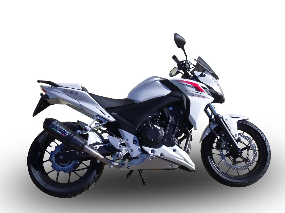 GPR exhaust compatible with  Honda CB500F 2019-2020, GP Evo4 Poppy, Slip-on exhaust including removable db killer and link pipe 