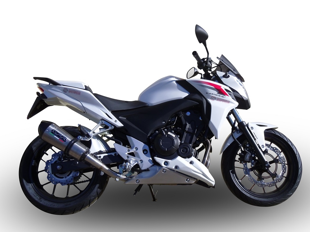 GPR exhaust compatible with  Honda CB500F 2019-2020, GP Evo4 Titanium, Slip-on exhaust including removable db killer and link pipe 