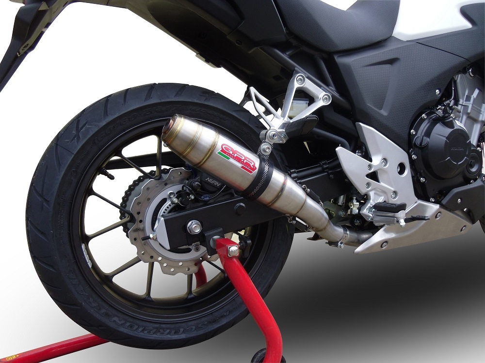 Honda CB400X 2016-2018, Deeptone Inox, Slip-on exhaust including removable db killer and link pipe 