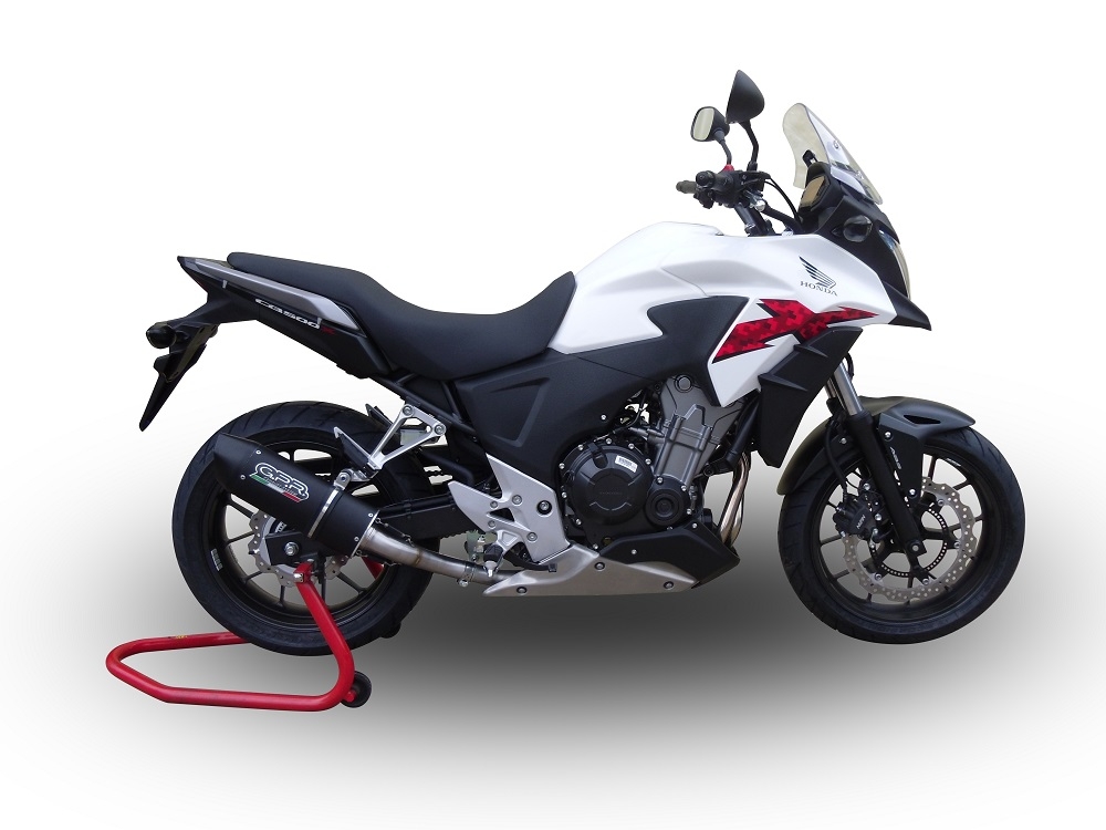 GPR exhaust compatible with  Honda CB400X 2013-2015, Furore Poppy, Slip-on exhaust including removable db killer and link pipe 