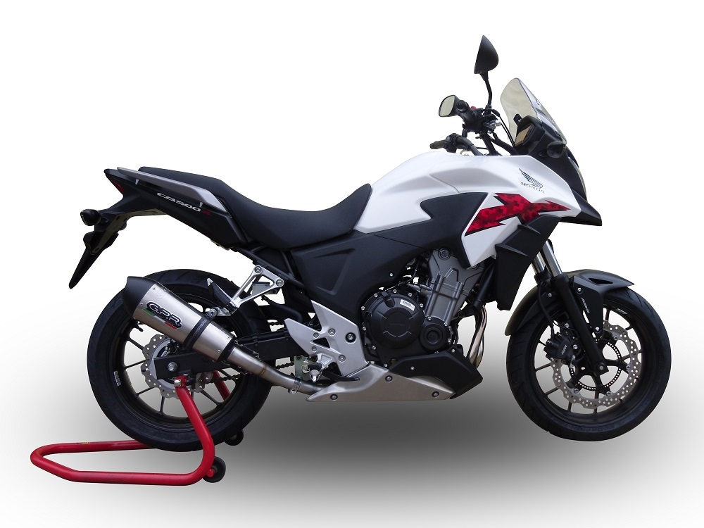 GPR exhaust compatible with  Honda CB500X 2016-2018, GP Evo4 Titanium, Slip-on exhaust including removable db killer and link pipe 