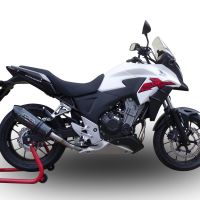 GPR exhaust compatible with  Honda CB500X 2019-2024, GP Evo4 Poppy, Slip-on exhaust including removable db killer and link pipe 