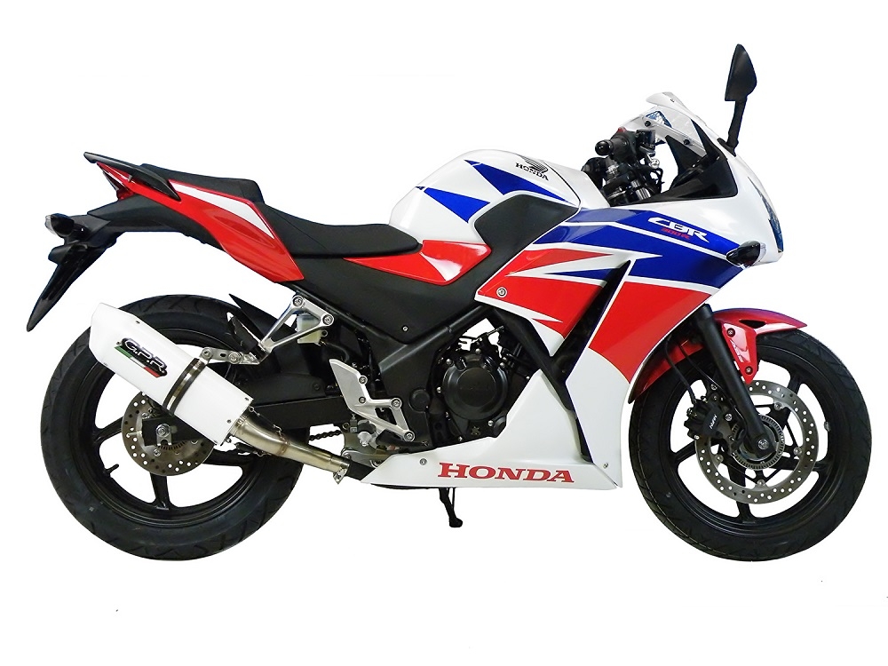 Honda CBR300R 2014-2016, Albus Ceramic, Slip-on exhaust including removable db killer and link pipe 