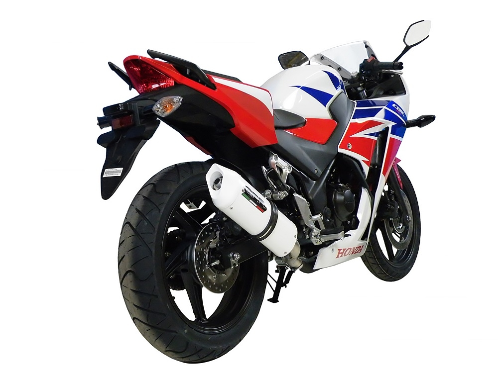 Honda CBR300R 2014-2016, Albus Ceramic, Slip-on exhaust including removable db killer and link pipe 