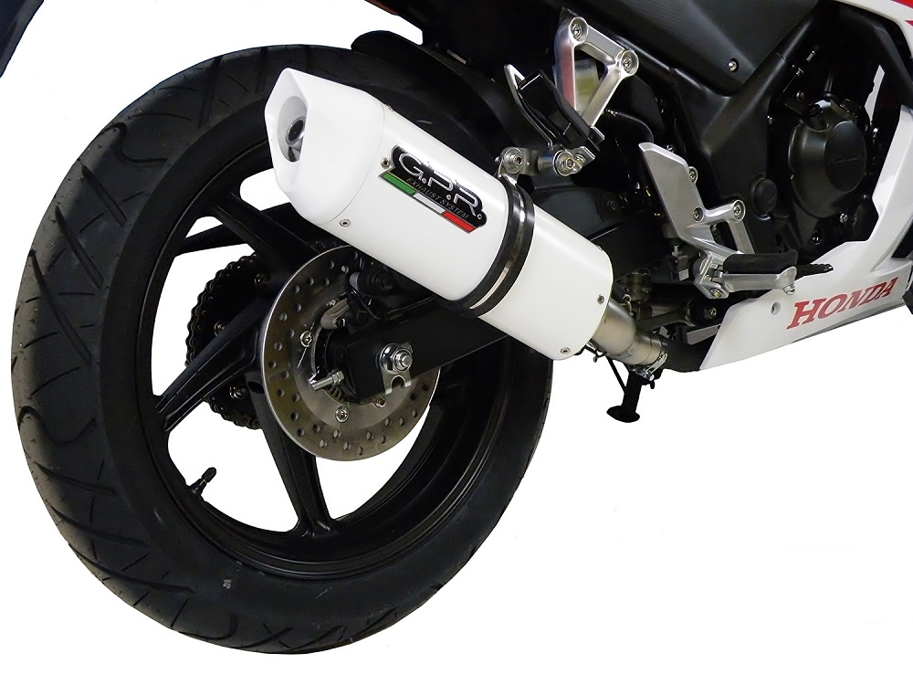 Honda CBR300R 2014-2016, Albus Ceramic, Slip-on exhaust including removable db killer and link pipe 