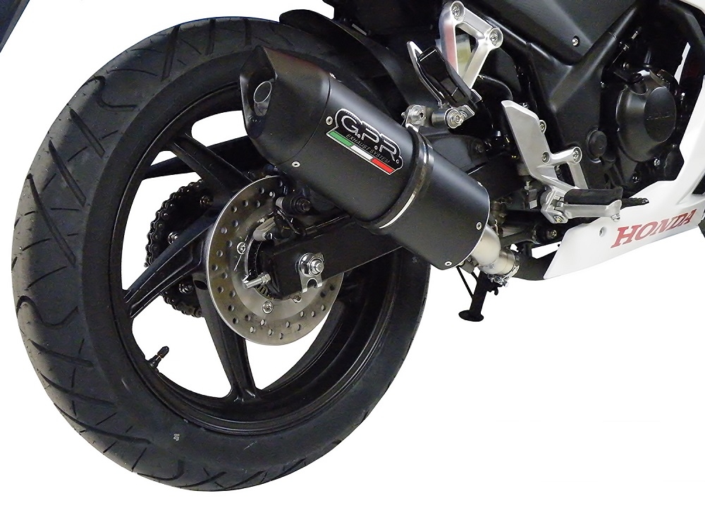 Honda CBR300R 2014-2016, Furore Nero, Slip-on exhaust including removable db killer and link pipe 