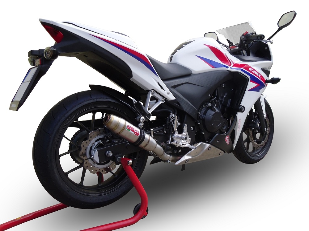 GPR exhaust compatible with  Honda CBR500R 2019-2022, Deeptone Inox, Slip-on exhaust including removable db killer and link pipe 