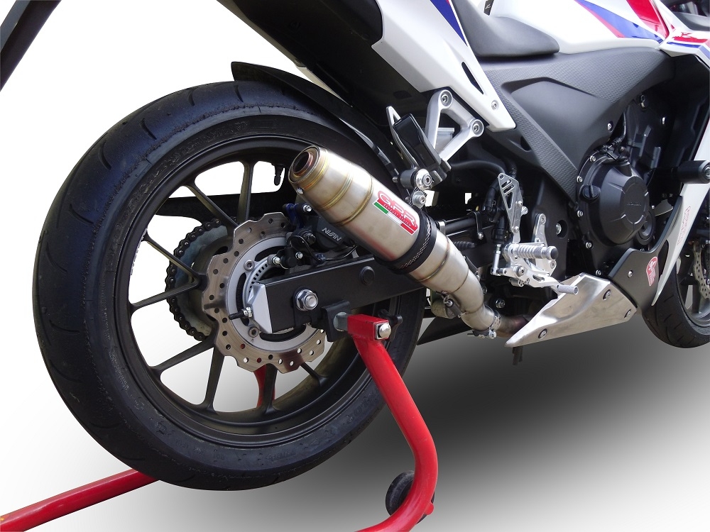 GPR exhaust compatible with  Honda CBR500R 2012-2018, Deeptone Inox, Slip-on exhaust including removable db killer and link pipe 