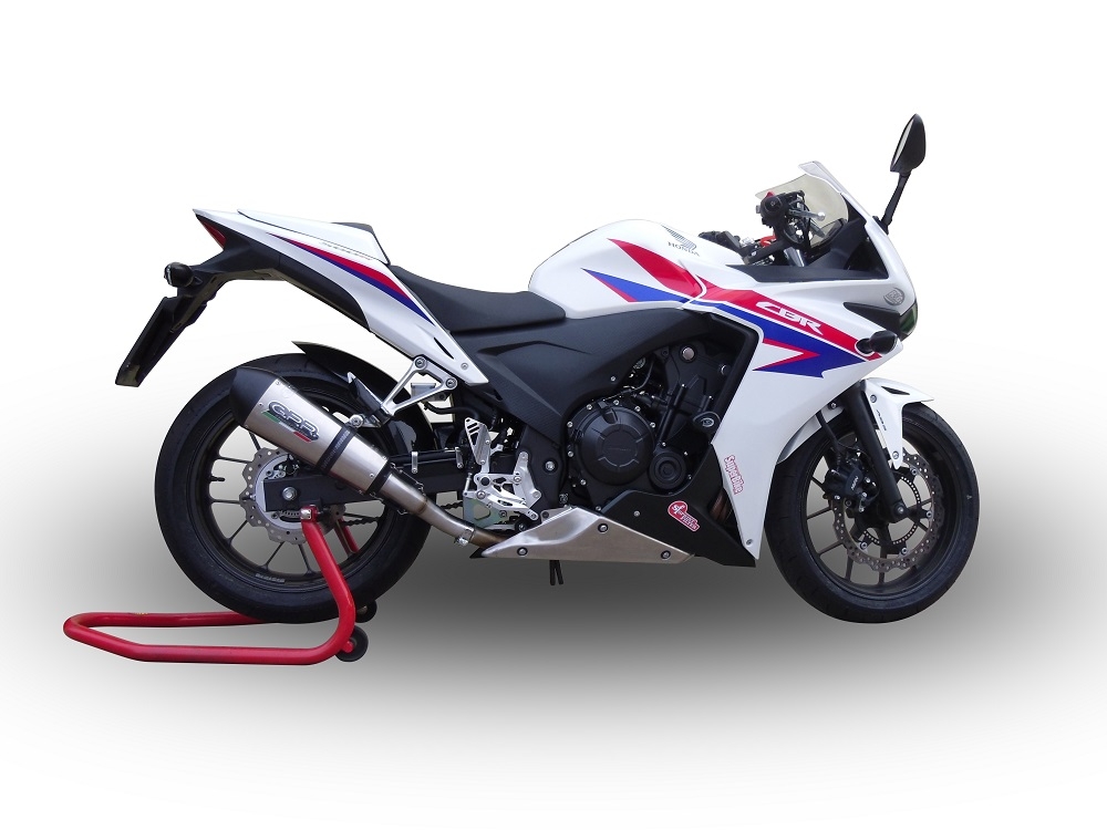 GPR exhaust compatible with  Honda CBR500R 2012-2018, Gpe Ann. titanium, Slip-on exhaust including link pipe 