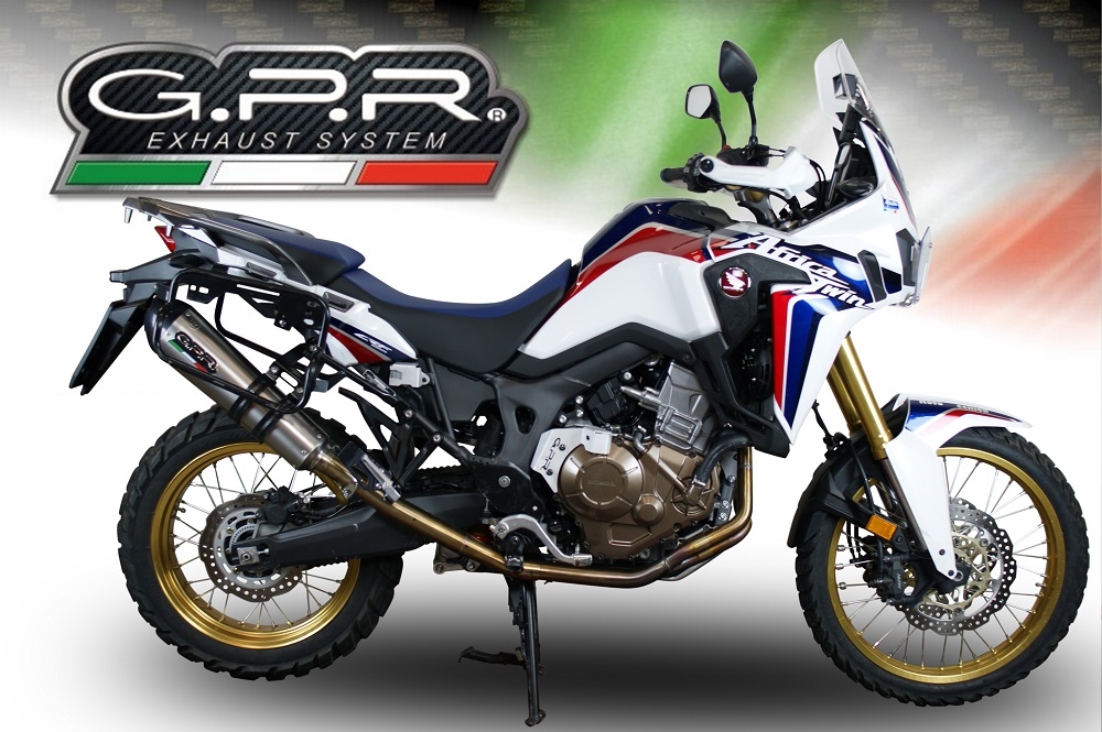 Honda CRF1000L Africa Twin 2015-2017, Gpe Ann. titanium, Slip-on exhaust including removable db killer and link pipe 