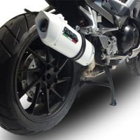 GPR exhaust compatible with  Honda Crossrunner 800 VFR800X 2015-2016, Albus Ceramic, Slip-on exhaust including removable db killer and link pipe 