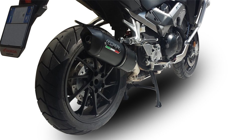 GPR exhaust compatible with  Honda Crossrunner 800 VFR800X 2015-2016, Furore Nero, Slip-on exhaust including removable db killer and link pipe 