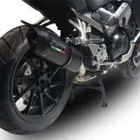 GPR exhaust compatible with  Honda Crossrunner 800 VFR800X 2015-2016, Furore Nero, Slip-on exhaust including removable db killer and link pipe 