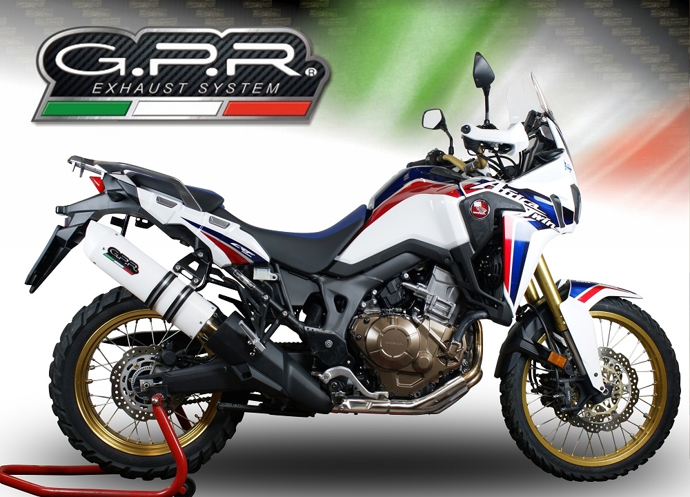 Honda CRF1000L Africa Twin 2015-2017, Albus Ceramic, Slip-on exhaust including removable db killer and link pipe 