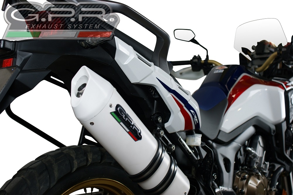 Honda CRF1000L Africa Twin 2015-2017, Albus Ceramic, Slip-on exhaust including removable db killer and link pipe 