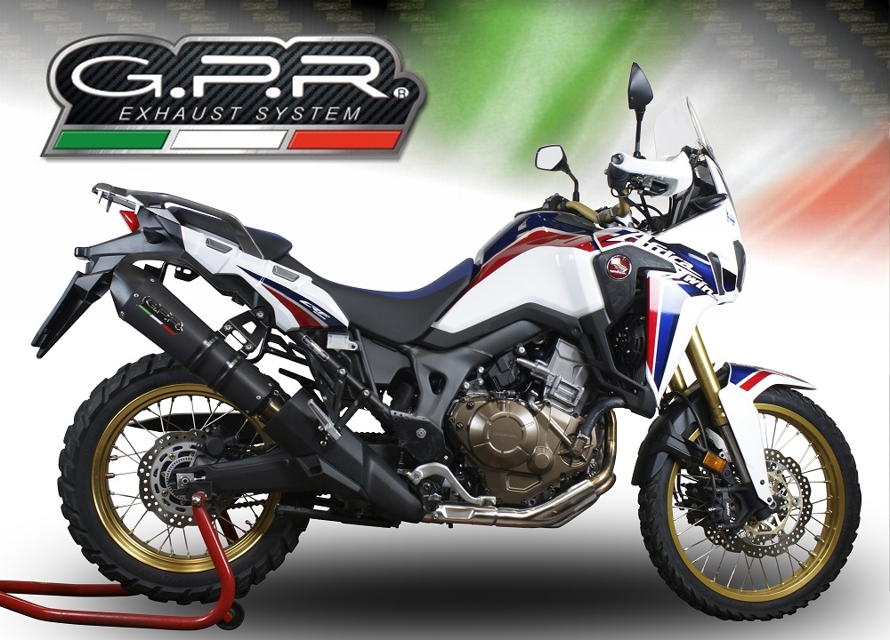 Honda CRF1000L Africa Twin 2015-2017, Gpe Ann. Black titanium, Slip-on exhaust including removable db killer and link pipe 