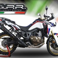 Honda CRF1000L Africa Twin 2018-2020, GP Evo4 Black Titanium, Slip-on exhaust including removable db killer and link pipe 