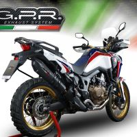 Honda CRF1000L Africa Twin 2018-2020, GP Evo4 Black Titanium, Slip-on exhaust including removable db killer and link pipe 