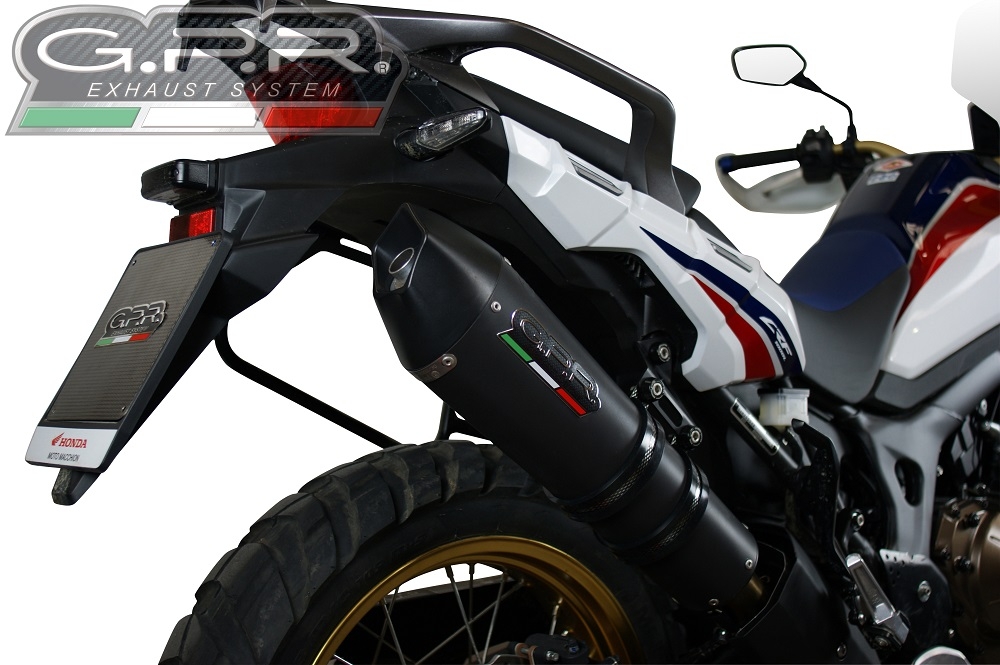 Honda CRF1000L Africa Twin 2015-2017, Gpe Ann. Black titanium, Slip-on exhaust including removable db killer and link pipe 