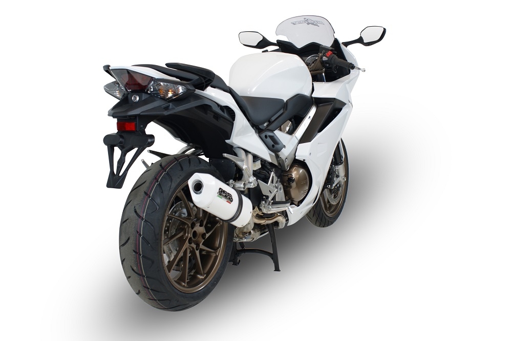 Honda VFR800F 2014-2016, Albus Ceramic, Slip-on exhaust including removable db killer and link pipe 