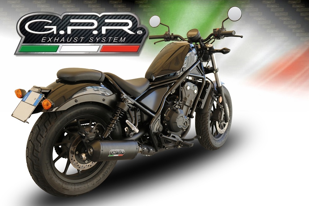 GPR exhaust compatible with  Honda Rebel 500 2017-2020, Ghisa , Slip-on exhaust including removable db killer and link pipe 