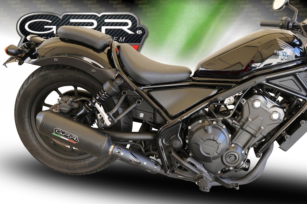 GPR exhaust compatible with  Honda Rebel 500 2017-2020, Ghisa , Slip-on exhaust including removable db killer and link pipe 