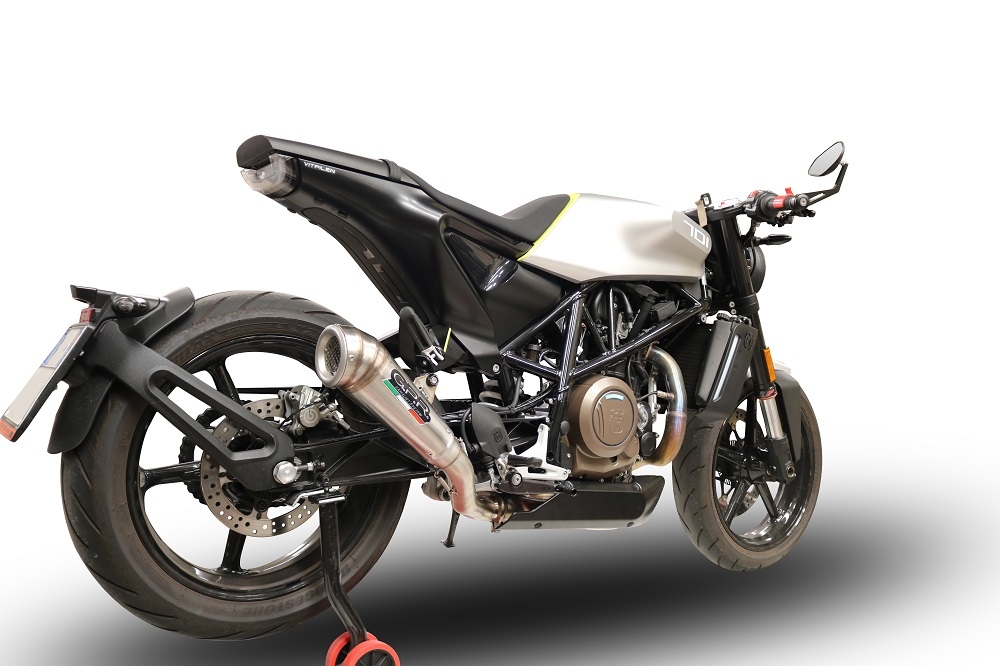 GPR exhaust compatible with  Husqvarna Svartpilen 701 2018-2020, Powercone Evo, Slip-on exhaust including removable db killer and link pipe 