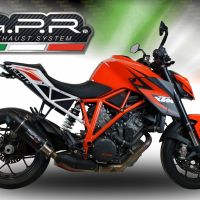 GPR exhaust compatible with  Ktm 1290 Superduke R 2014-2016, Furore Poppy, Slip-on exhaust including removable db killer and link pipe 