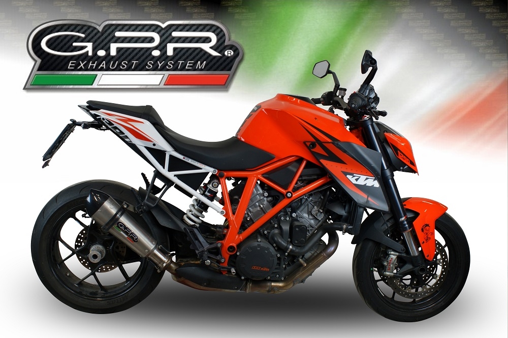 GPR exhaust compatible with  Ktm 1290 Superduke R 2017-2019, GP Evo4 Titanium, Slip-on exhaust including removable db killer and link pipe 