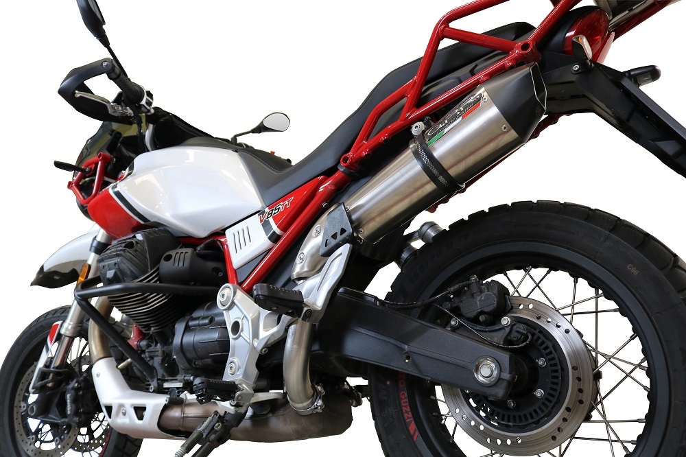 GPR exhaust compatible with  Moto Guzzi V85TT 2021-2023, Gpe Ann. titanium, Slip-on exhaust including link pipe 