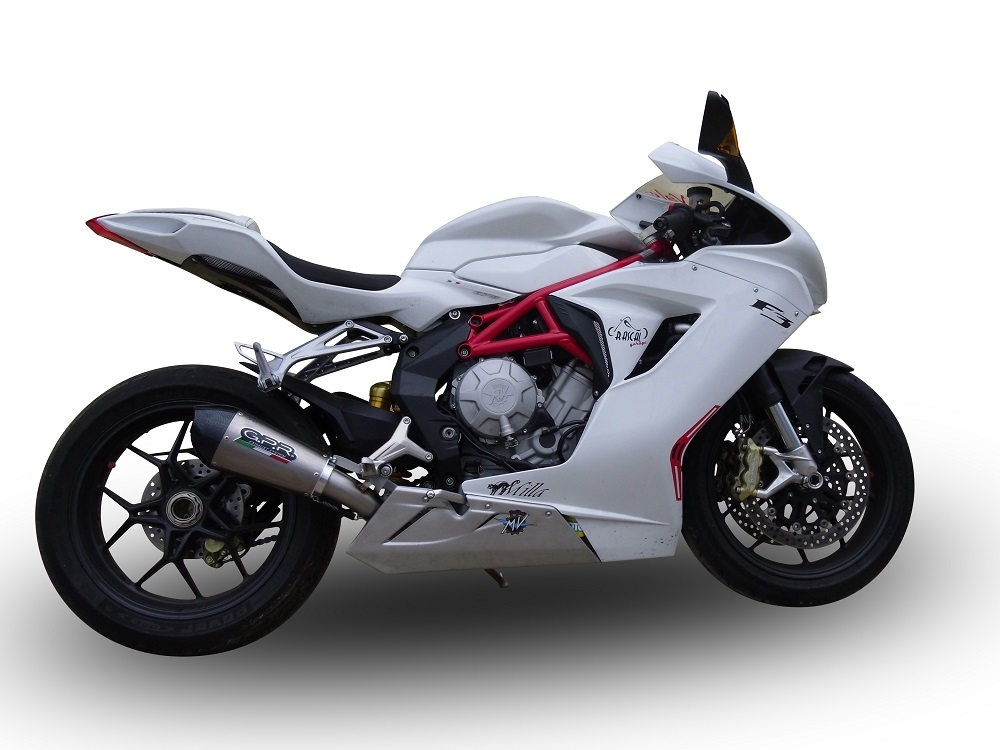 Mv Agusta F3 675 2012-2016, Gpe Ann. titanium, Slip-on exhaust including removable db killer and link pipe 