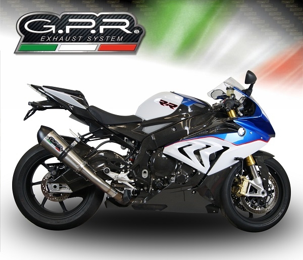 Bmw S1000RR 2015-2016, Gpe Ann. titanium, Slip-on exhaust including removable db killer and link pipe 