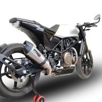 GPR exhaust compatible with  Husqvarna Svartpilen 701 2018-2020, GP Evo4 Titanium, Slip-on exhaust including removable db killer and link pipe 