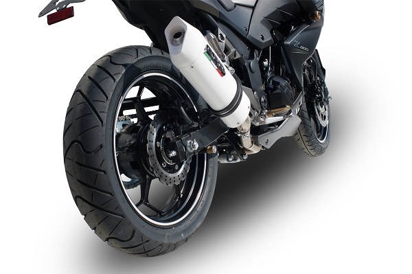 GPR exhaust compatible with  Kawasaki Z300 2014-2017, Albus Ceramic, Slip-on exhaust including removable db killer and link pipe 