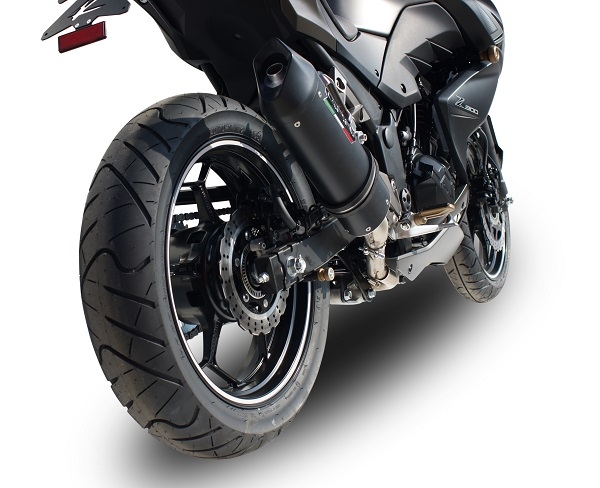 GPR exhaust compatible with  Kawasaki Z300 2014-2017, Furore Nero, Slip-on exhaust including removable db killer and link pipe 