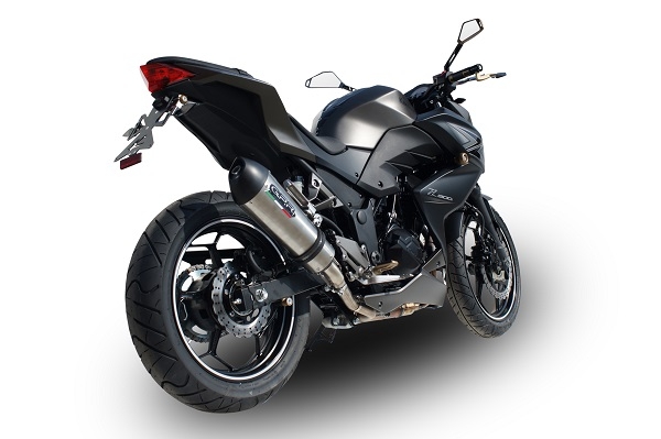 GPR exhaust compatible with  Kawasaki Z300 2014-2017, Gpe Ann. titanium, Slip-on exhaust including removable db killer and link pipe 