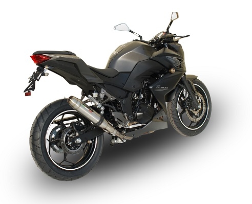 GPR exhaust compatible with  Kawasaki Z300 2014-2017, Deeptone Inox, Slip-on exhaust including removable db killer and link pipe 